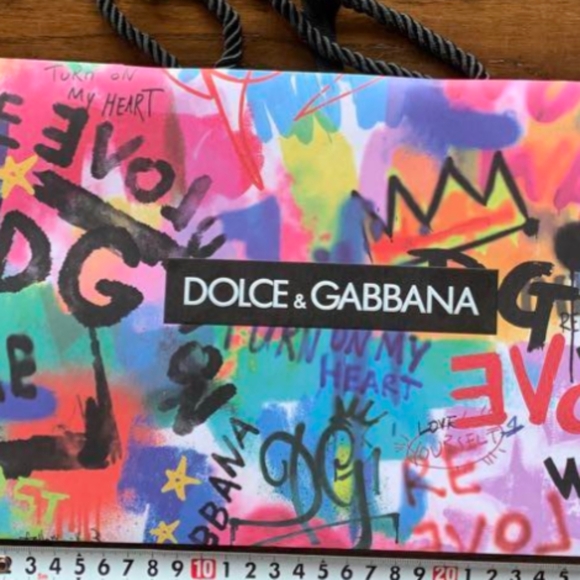 SOLD | Dolce & Gabbana 🌈 Upcycled Paper Shopping Bag Novelty Clutch (Rare) - Picture 2 of 10